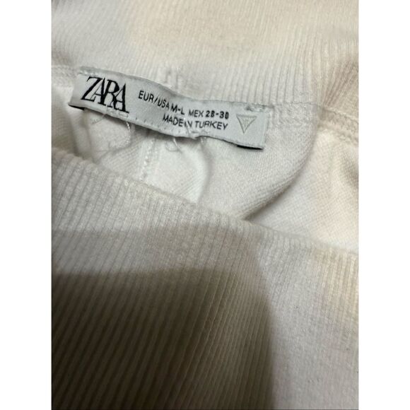 ZARA Women's High Waisted Stretchy Lounge Seamless Shorts White Medium - Picture 5 of 7